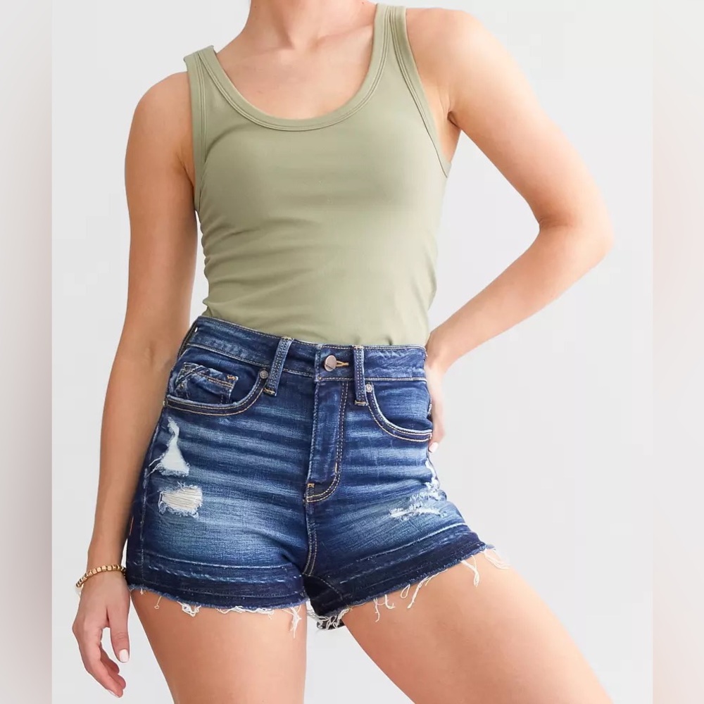 Buckle Black distressed jean shorts 30